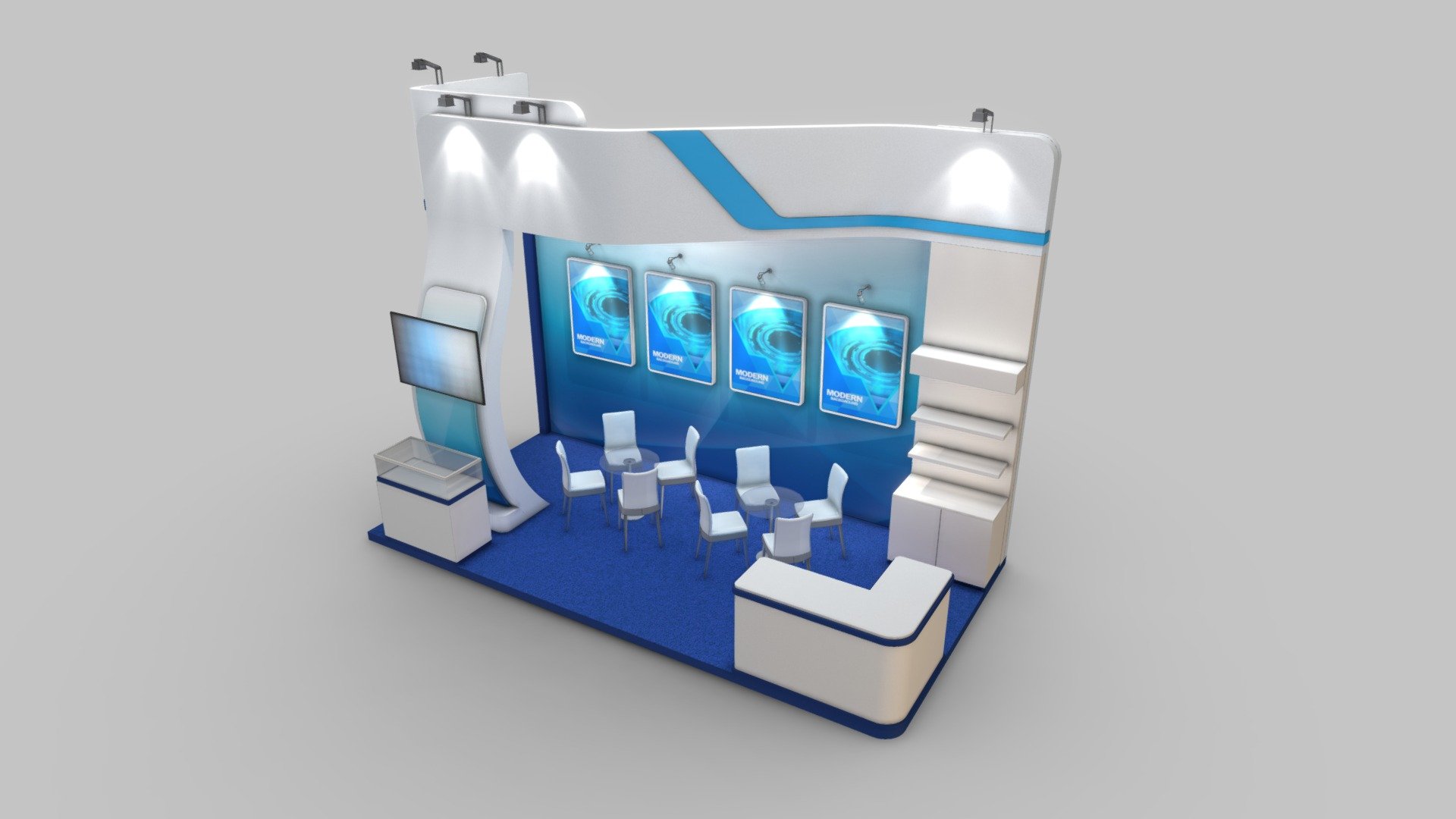 EXHIBITION STAND ZZ 18 sqm 3d model