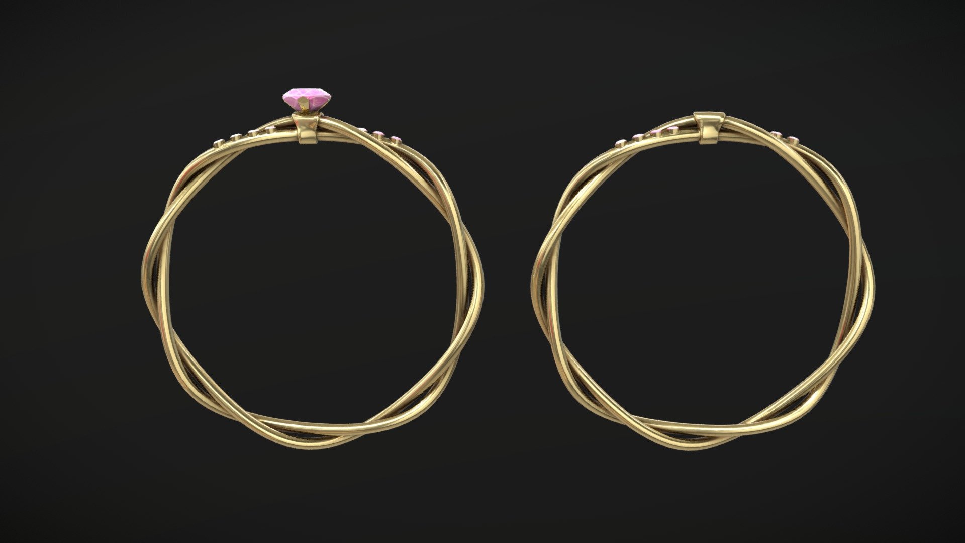 Twisted rings 3d model