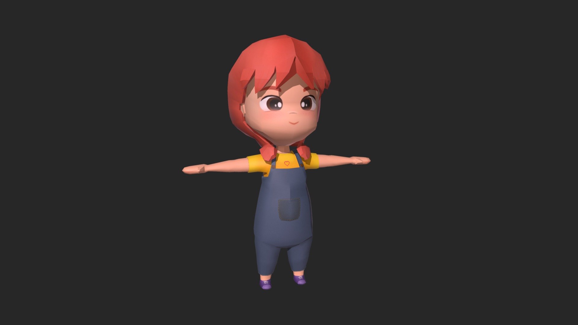 Low Poly Little Girl 3d model