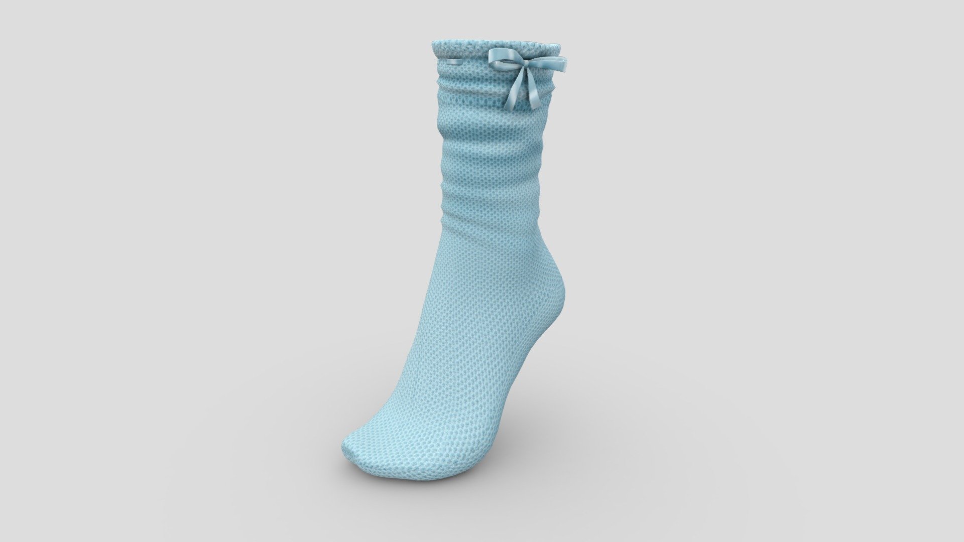 Tip Toe Ankle Socks With Ribbon 3d model