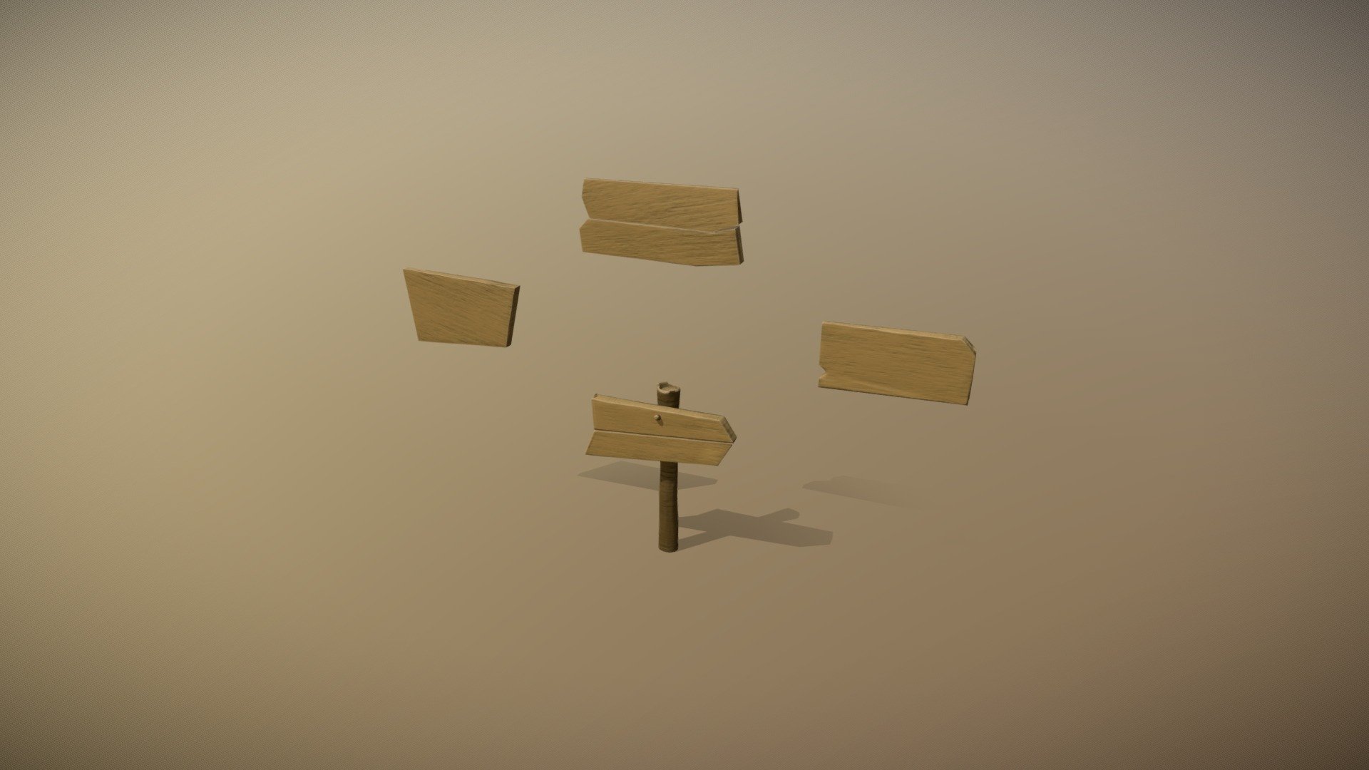 Wooden Signs (Stylized Lowpoly) 3d model