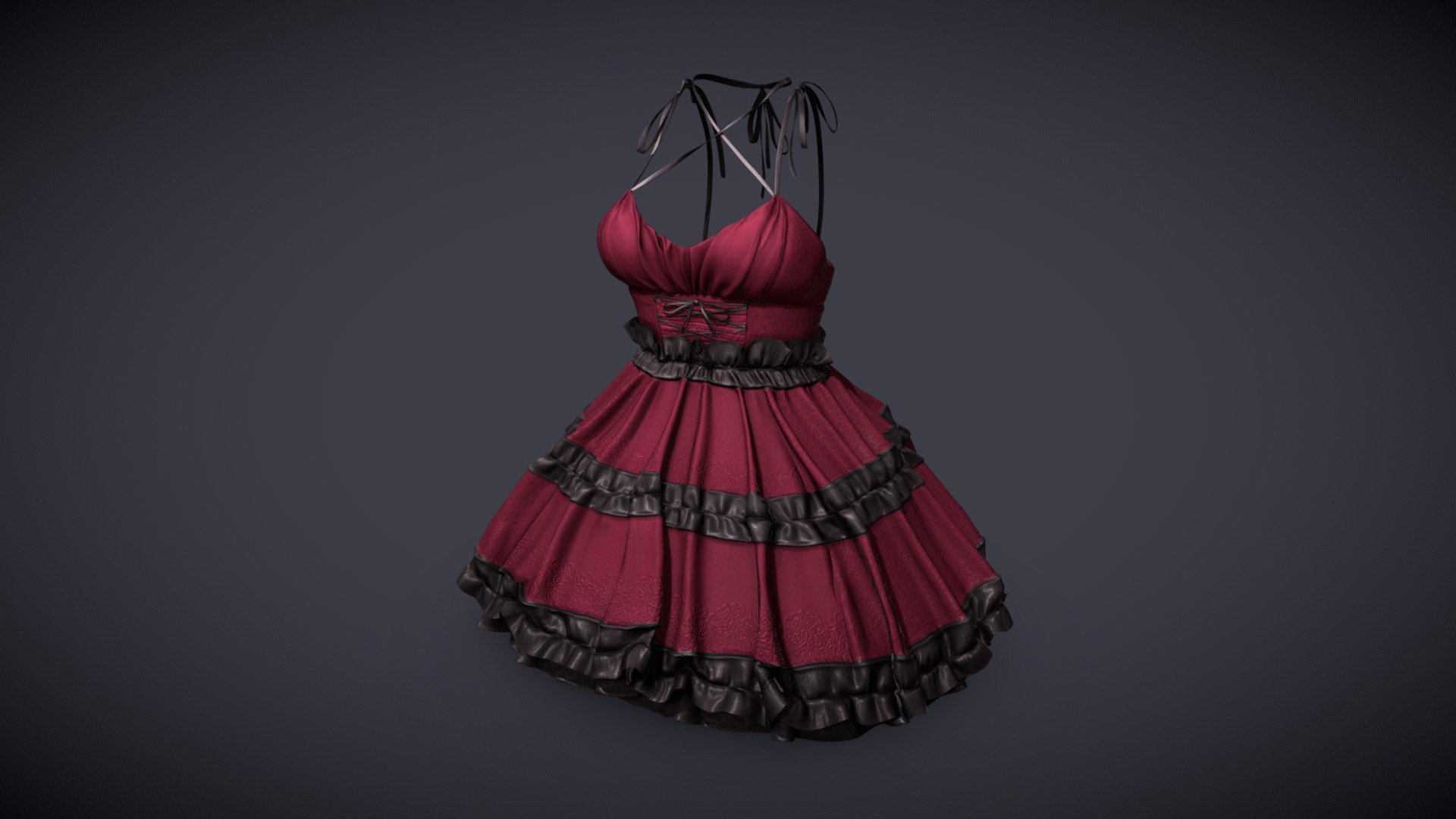 Gothic Lolita Dress 3d model