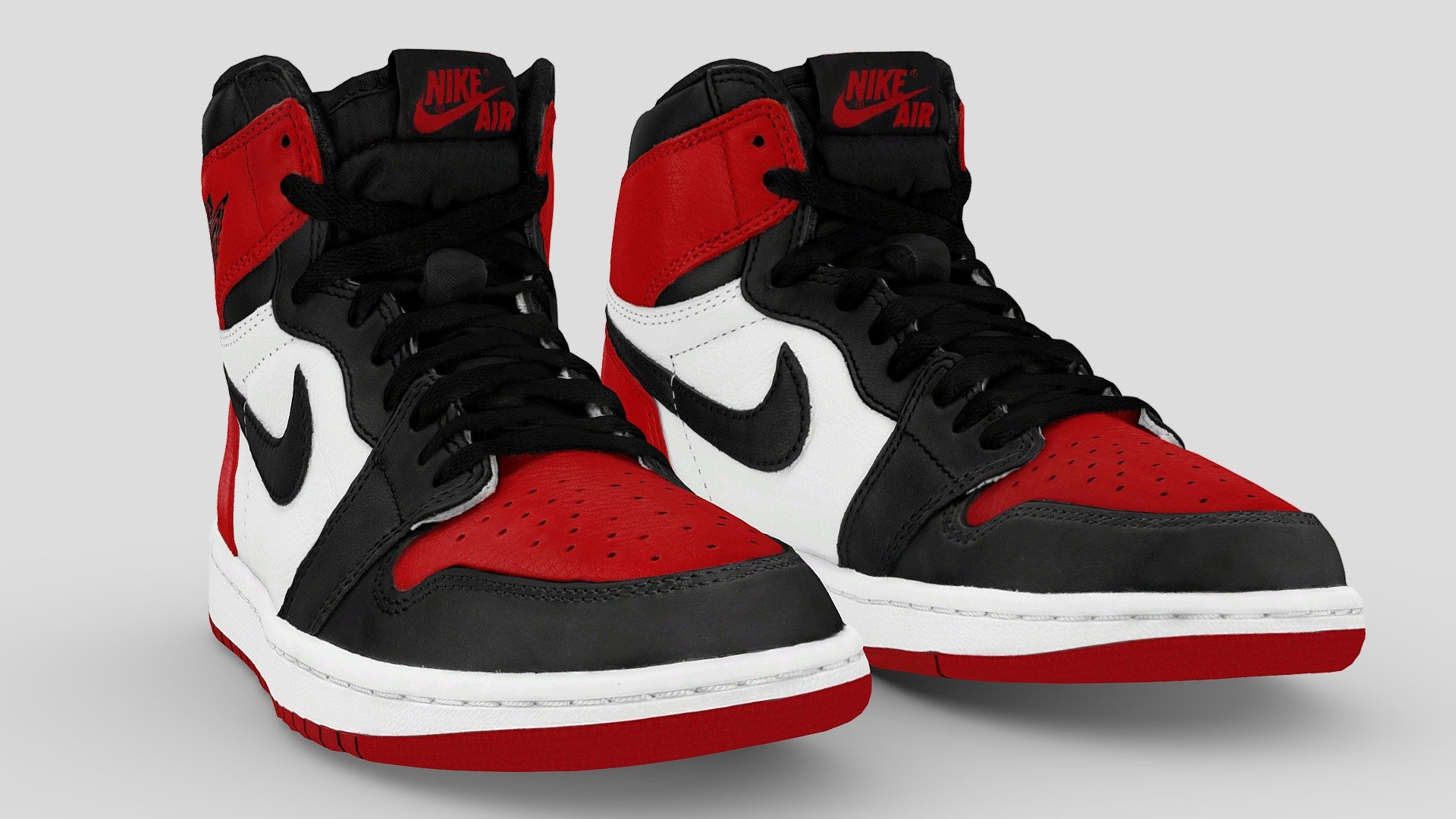 Nike Air Jordan 1 Retro High Bred Toe 3d model