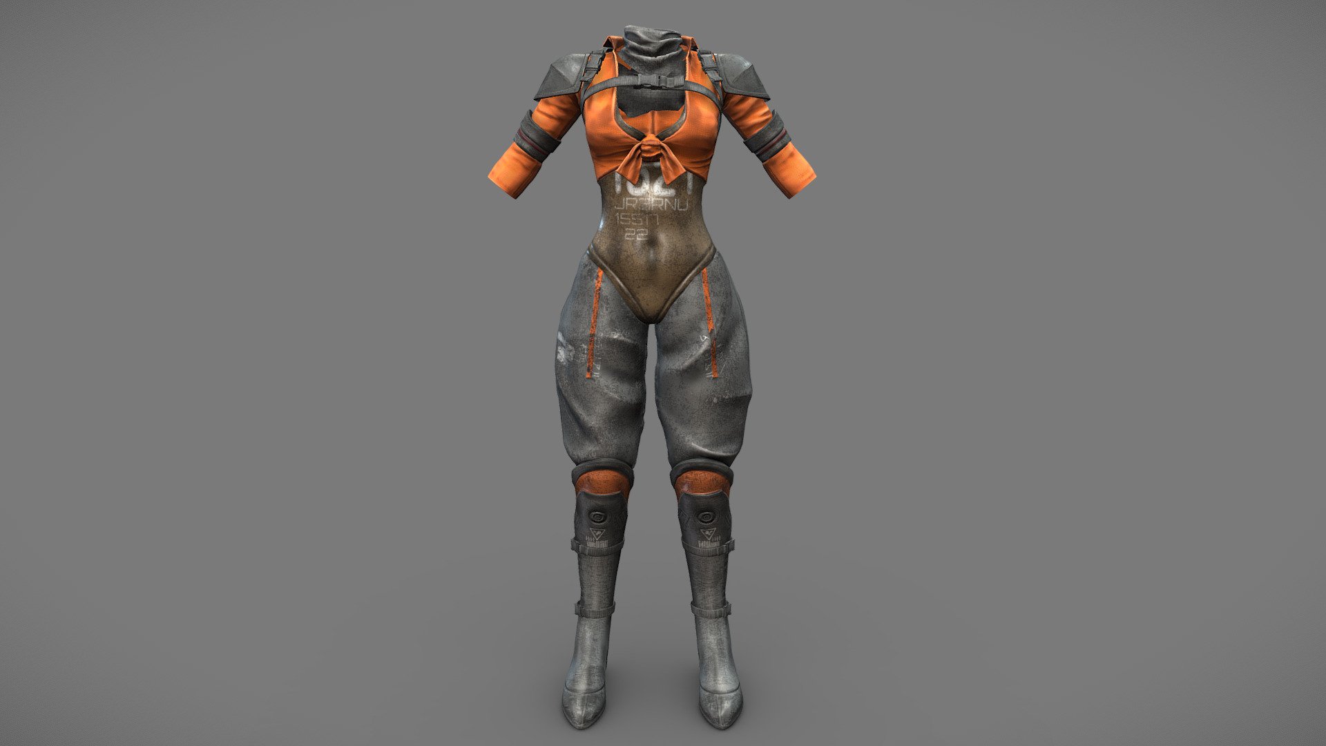 Female Sci-fi Cyberpunk Full Bodysuit 3d model