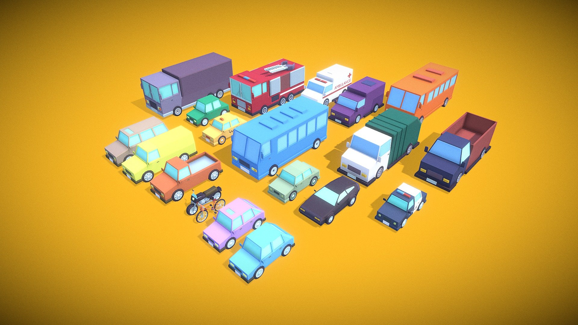 Vehicle Collection: low-poly 3D models 3d model