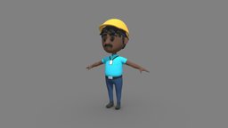 Cartoon male engineer