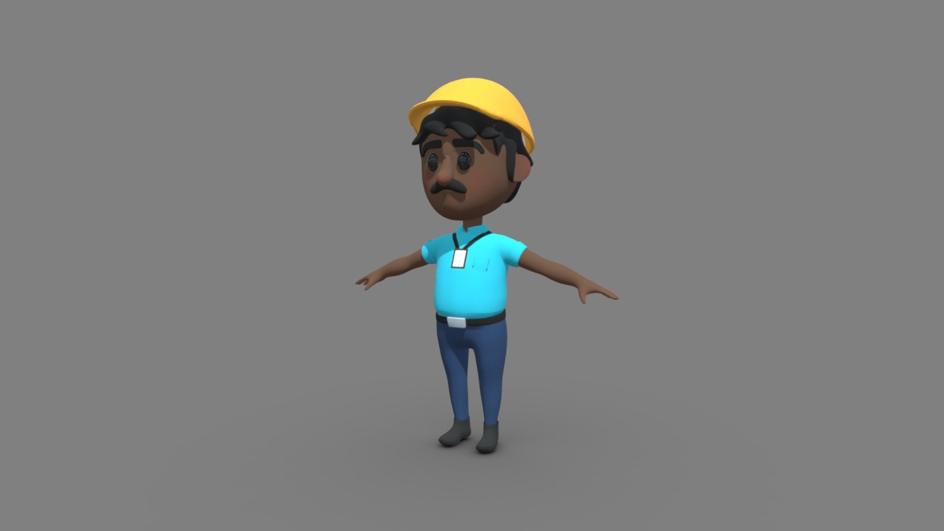 Cartoon male engineer 3d model