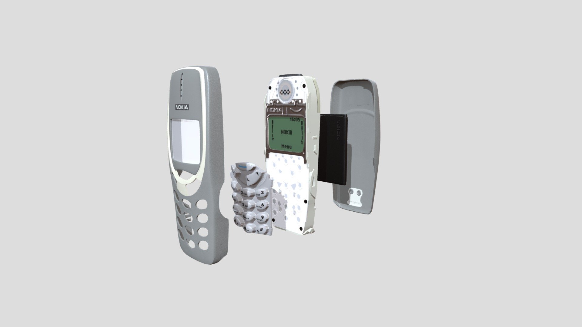 Nokia 3310 Disassembled 3d model