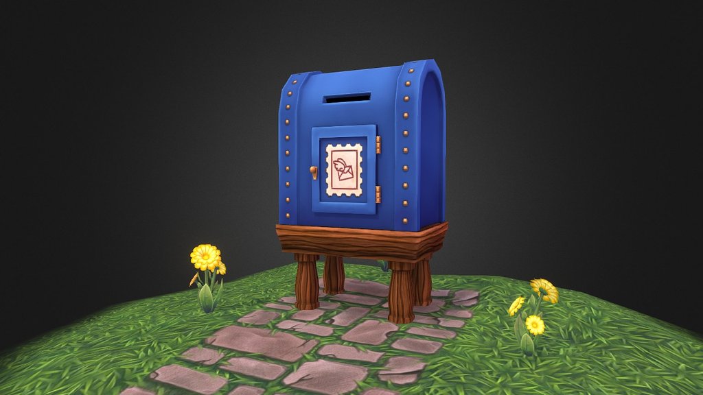 Post Office Big Mail Box v2 3d model