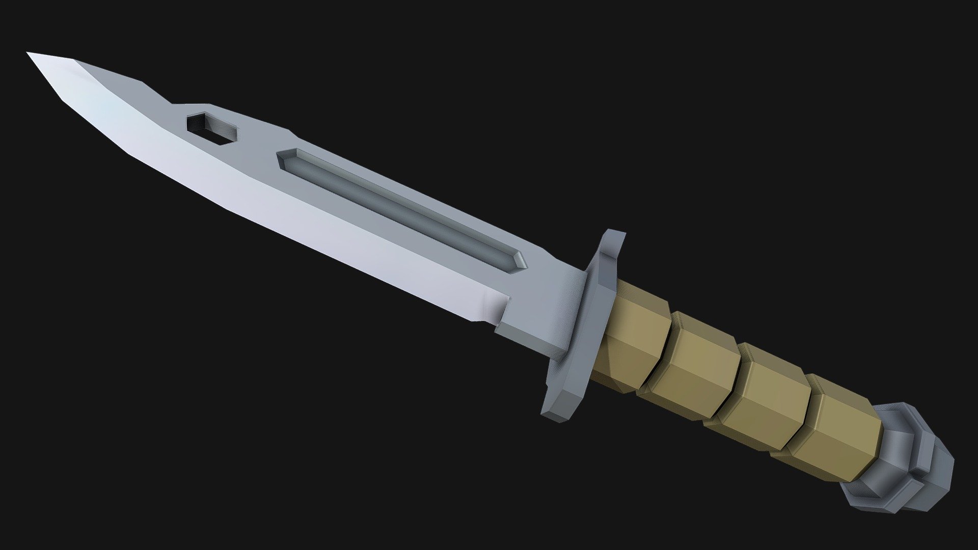 Military Knife (Low Poly) 3d model