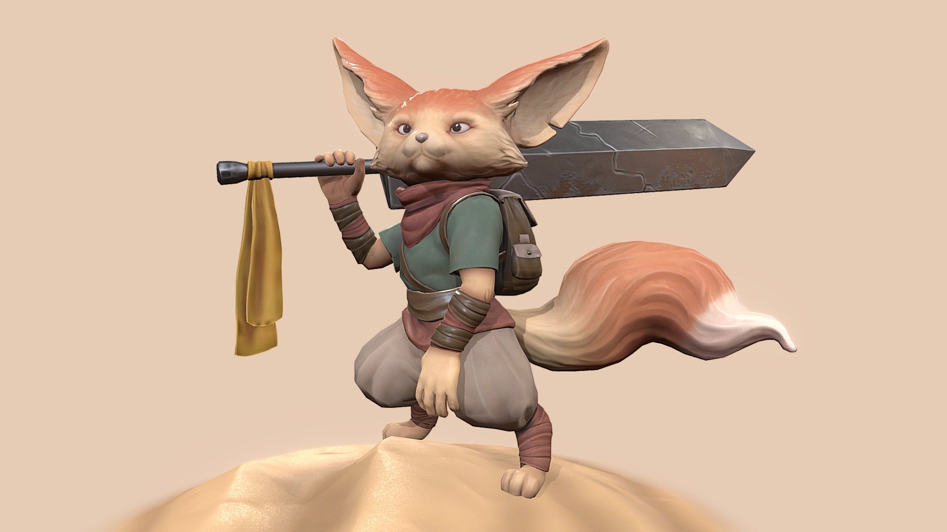 Fennec Fox Adventurer 3d model