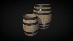 Wooden Barrels lowpoly