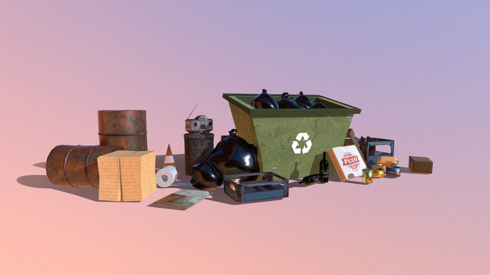 trash pack 3d model