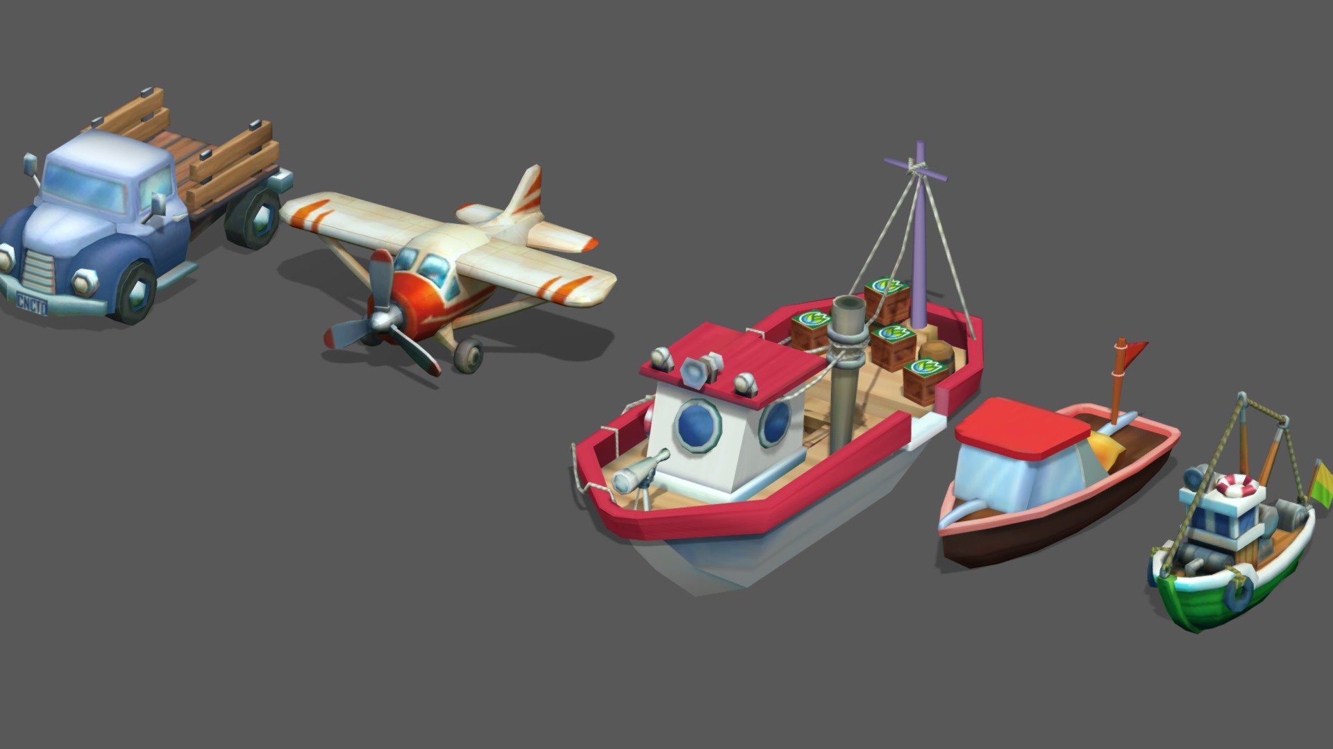 Lowpoly Vehicles Pack 3d model