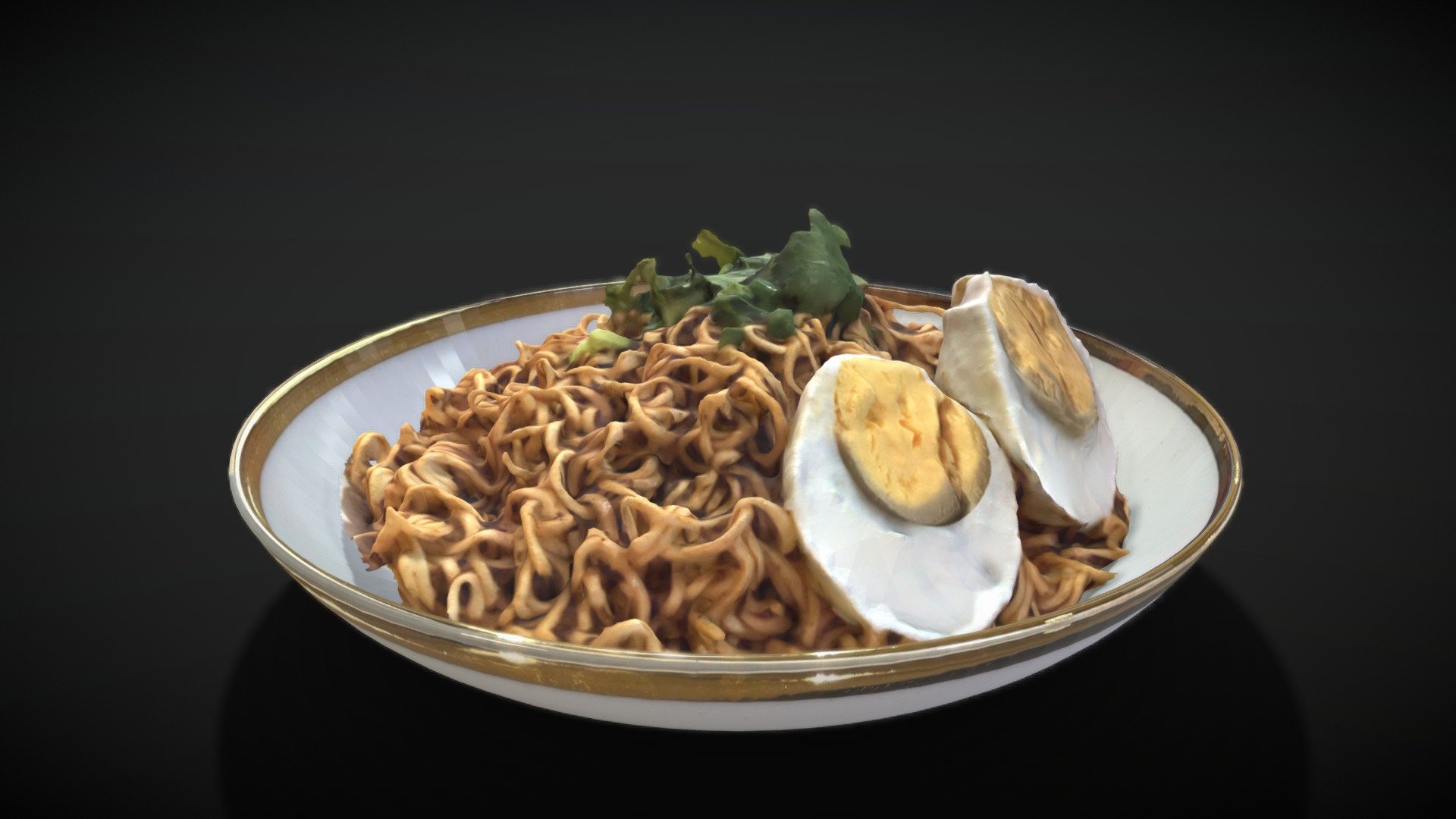 Instant Noodles with Boiled Eggs 3d model