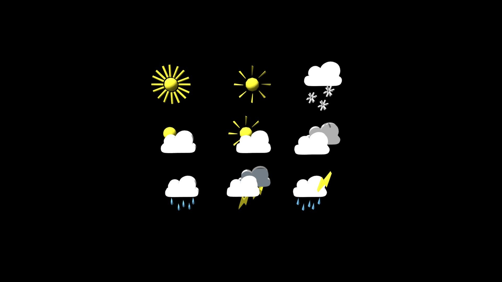 3D icons _Weather 3d model