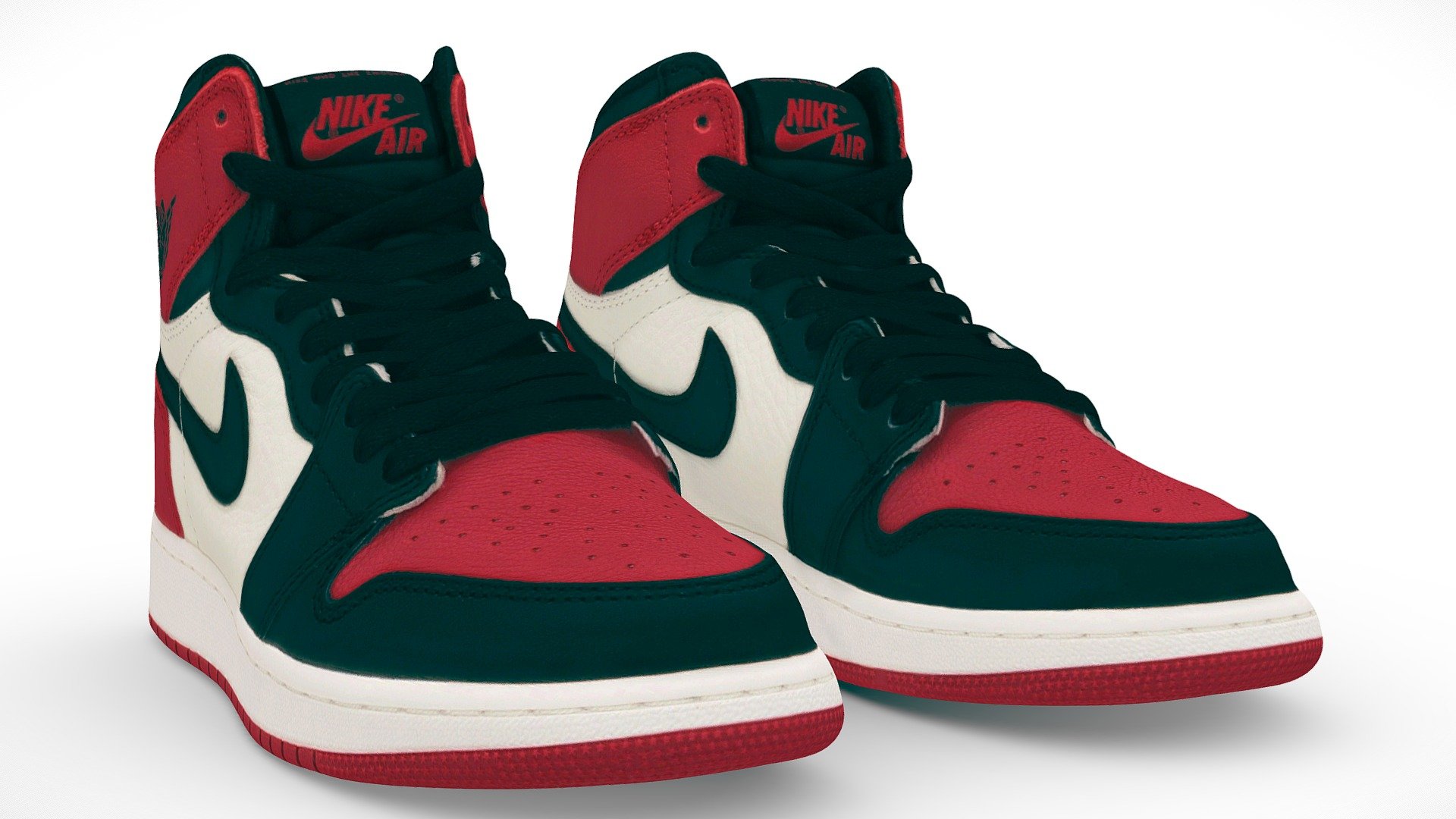 Nike Air Jordan 1 mid Bred Toe 3d model