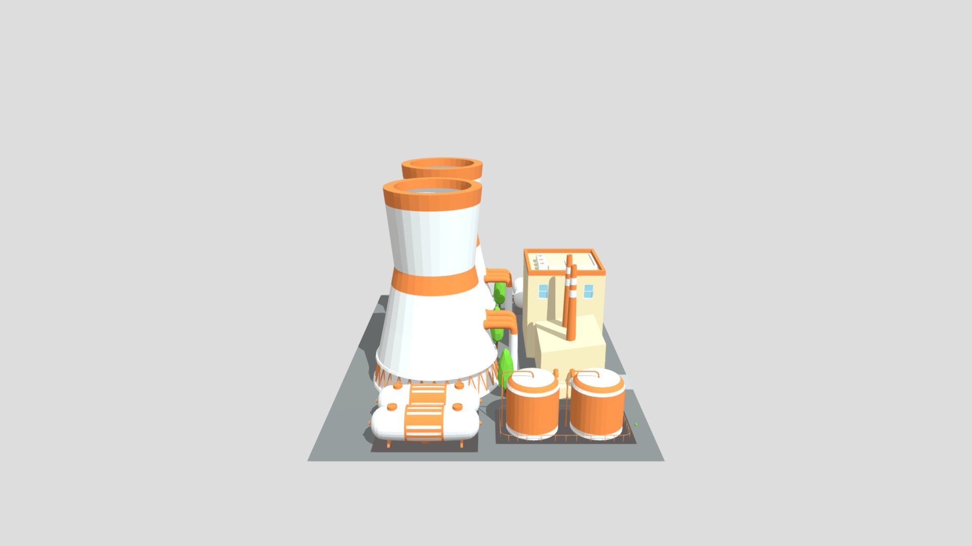 Low Poly Power Plant 3d model