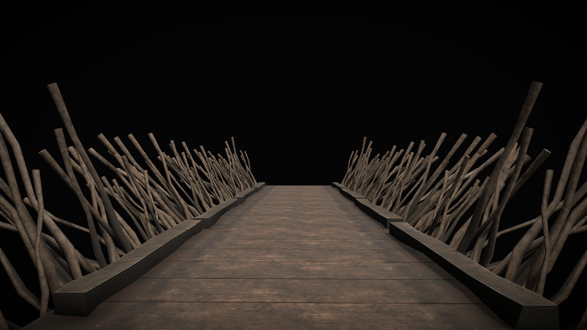 Wooden bridge Village Wood 3d model