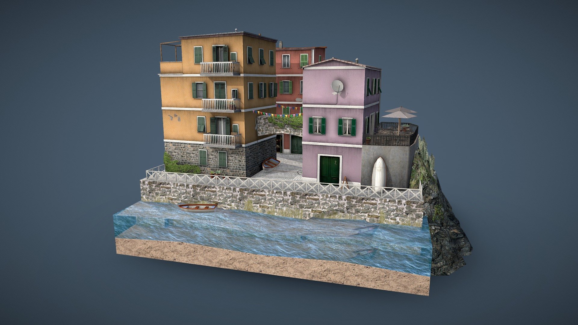 LowPoly Cityscene 3d model