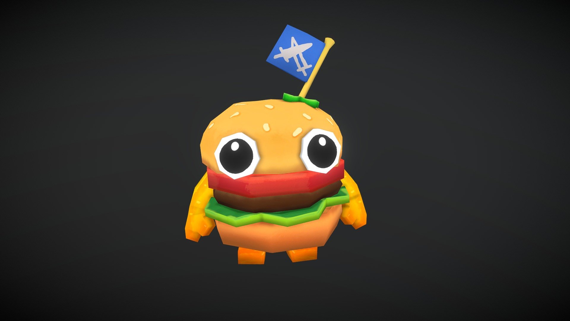 Burger dude 3d model