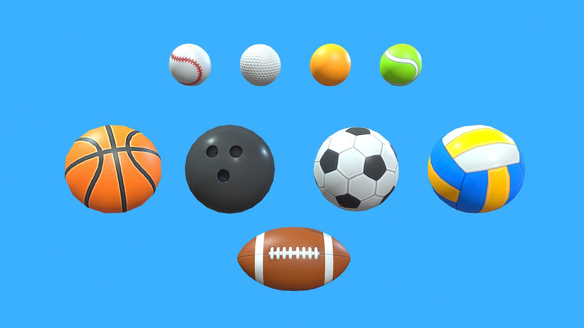 Sport Balls Pack 3d model