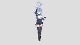 BlueArchive　fanart　天雨 アコ　by魔王