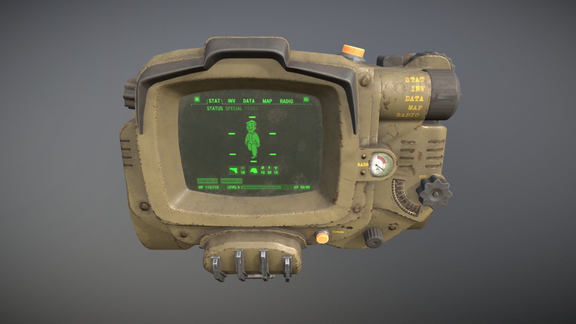 Pip Boy 3000 Mark IV 3d model