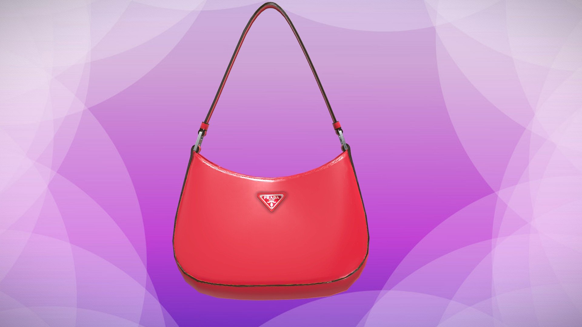 womans prada brushed shoulder bag 3d model