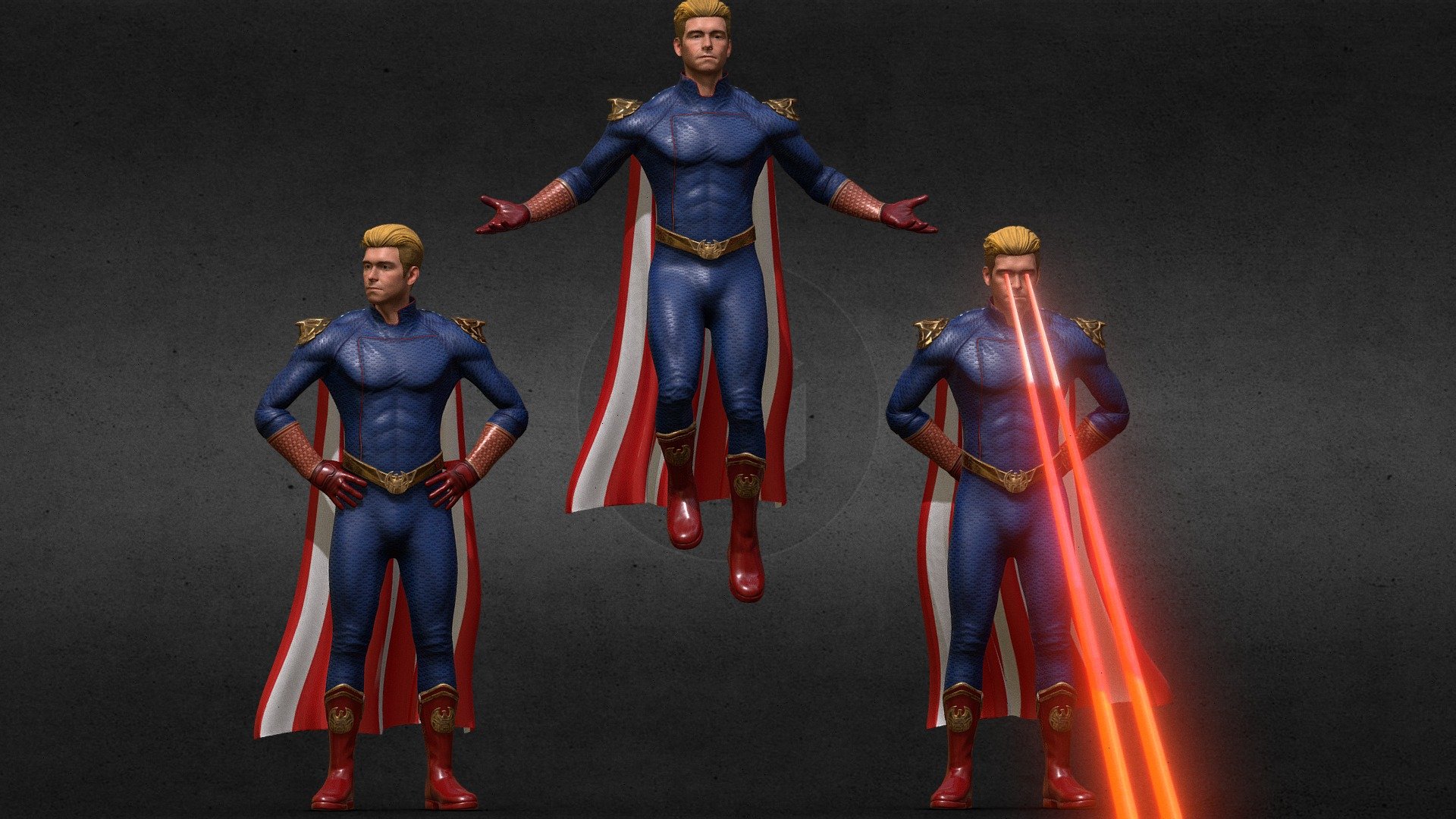 Homelander rigging 3d model