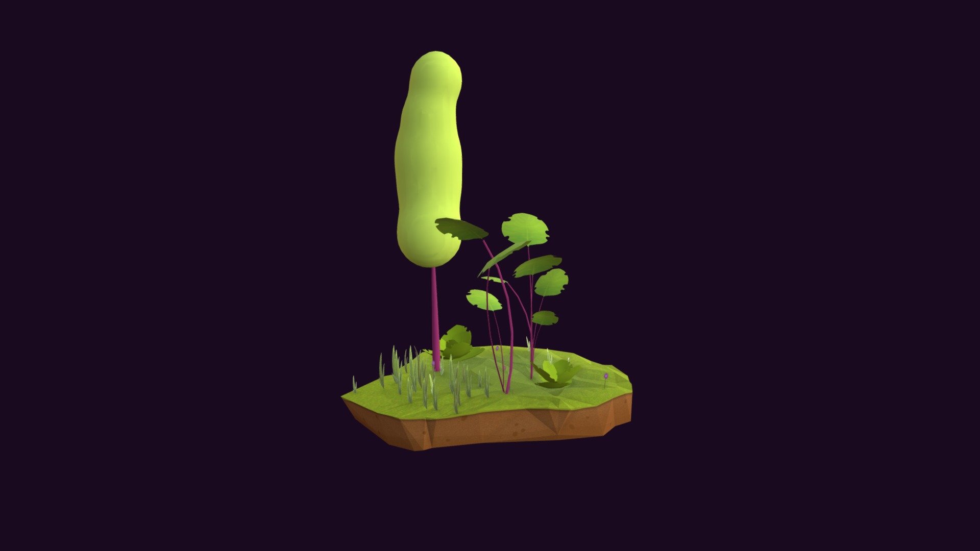 Forest Plants Island 3d model