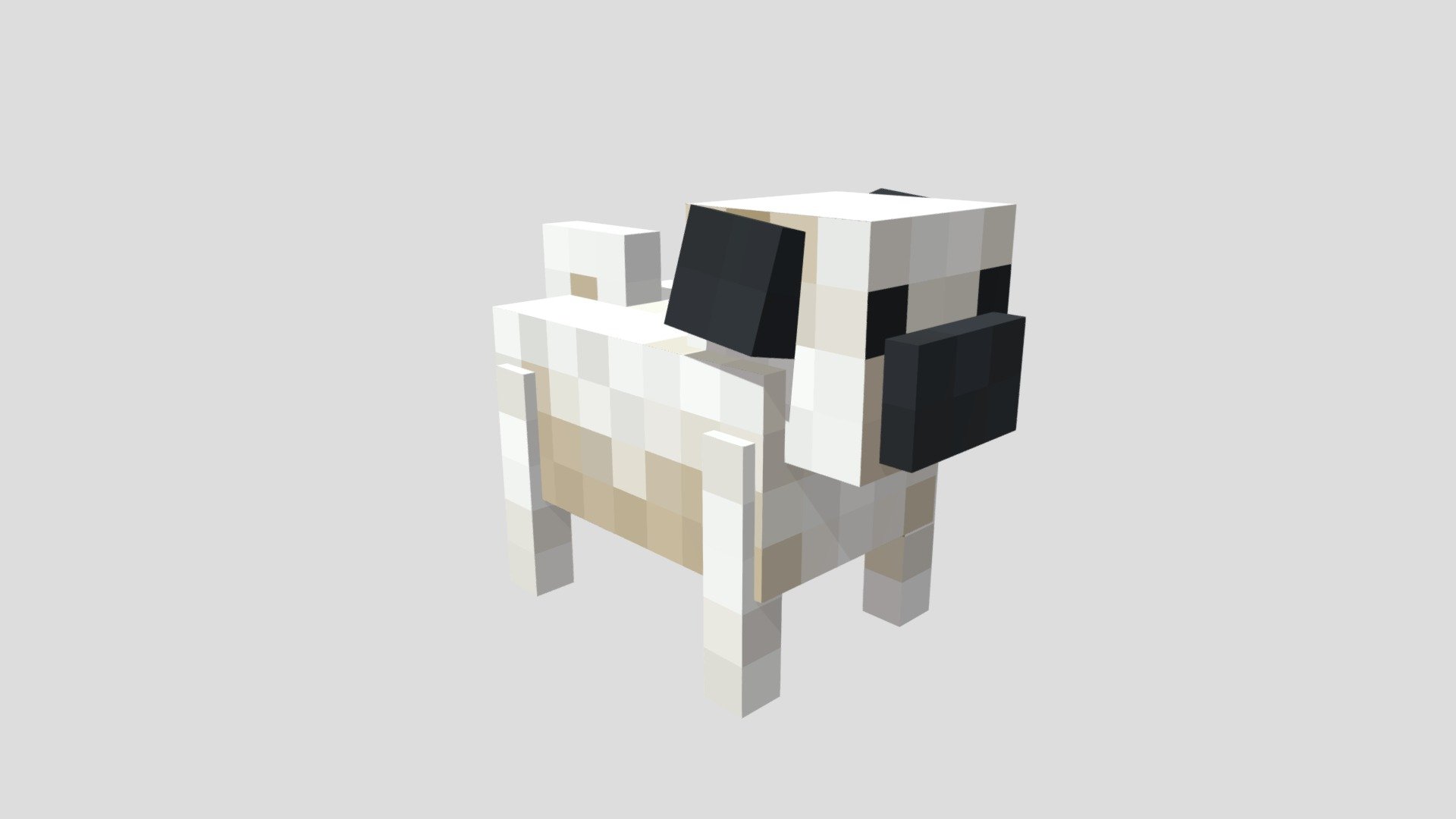 Minecraft style Pug 3d model