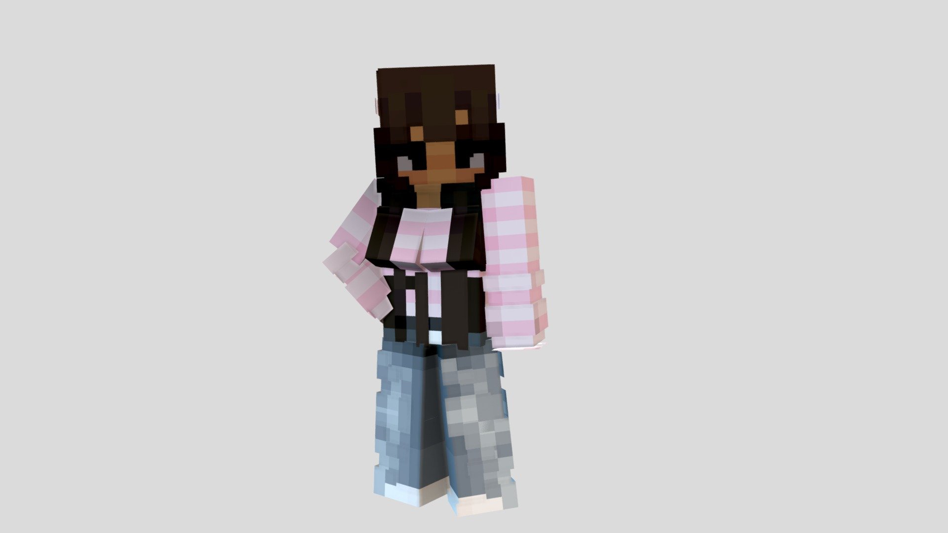 Girl minecraft 3d model