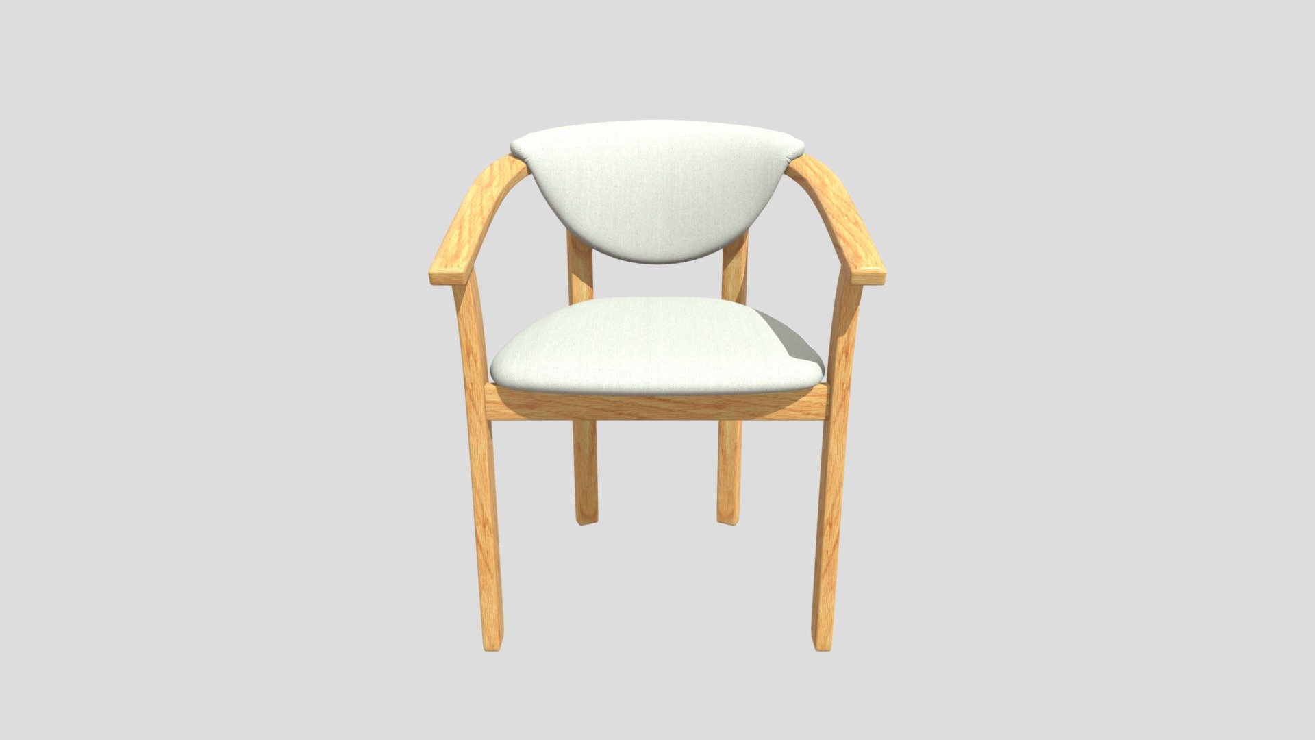 Aden dining chair oiled oak 3d model