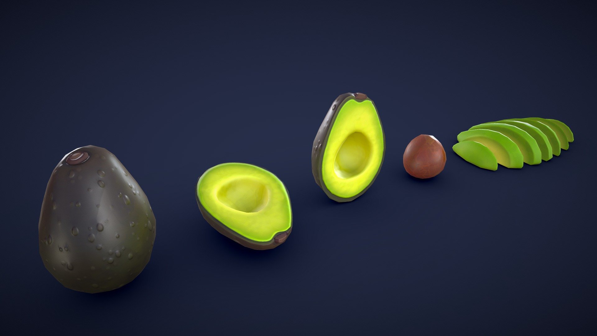 Stylized Avocado 3d model