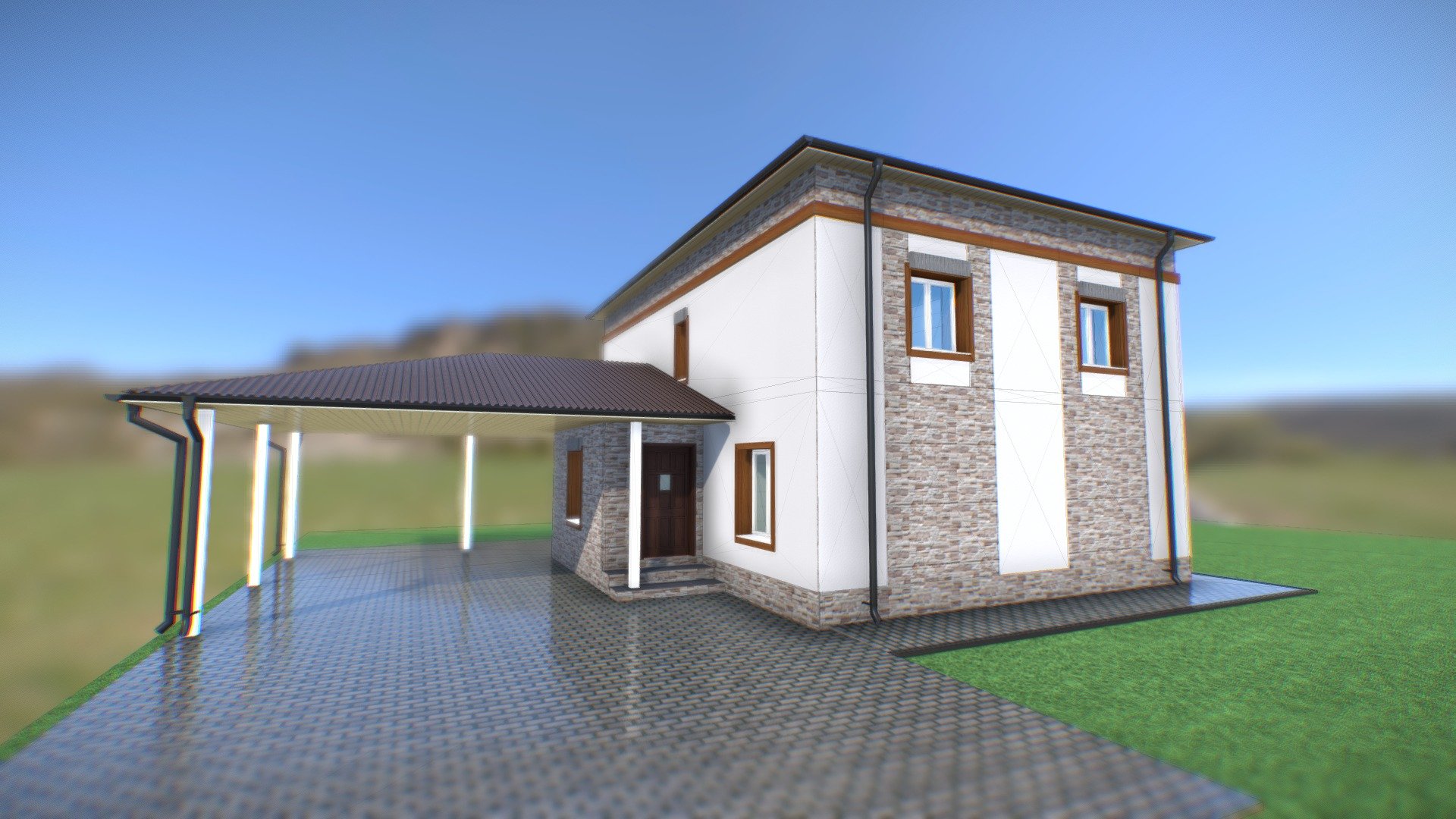 Facade Reconstructon Of Existing House 2 3d model