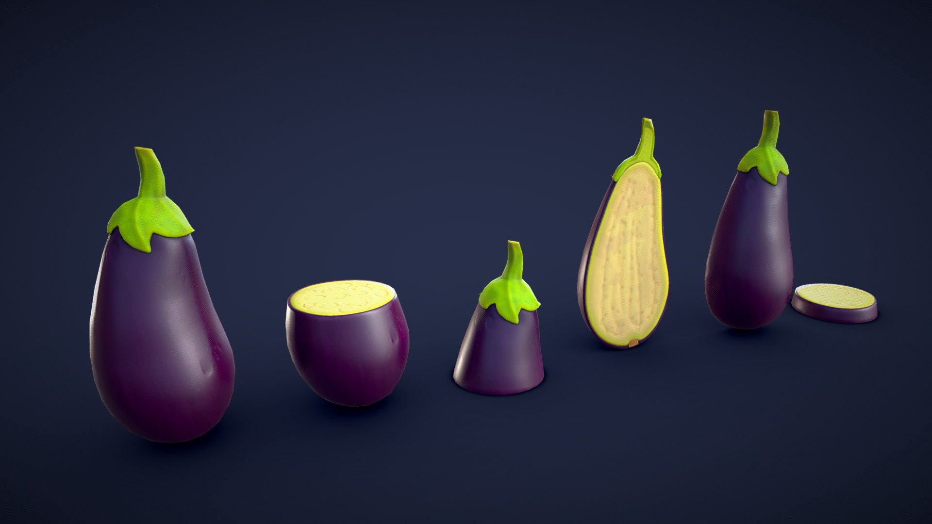 Stylized Eggplant 3d model