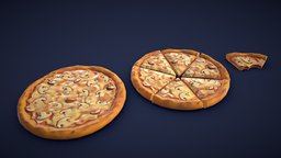 Stylized Mushroom Pizza