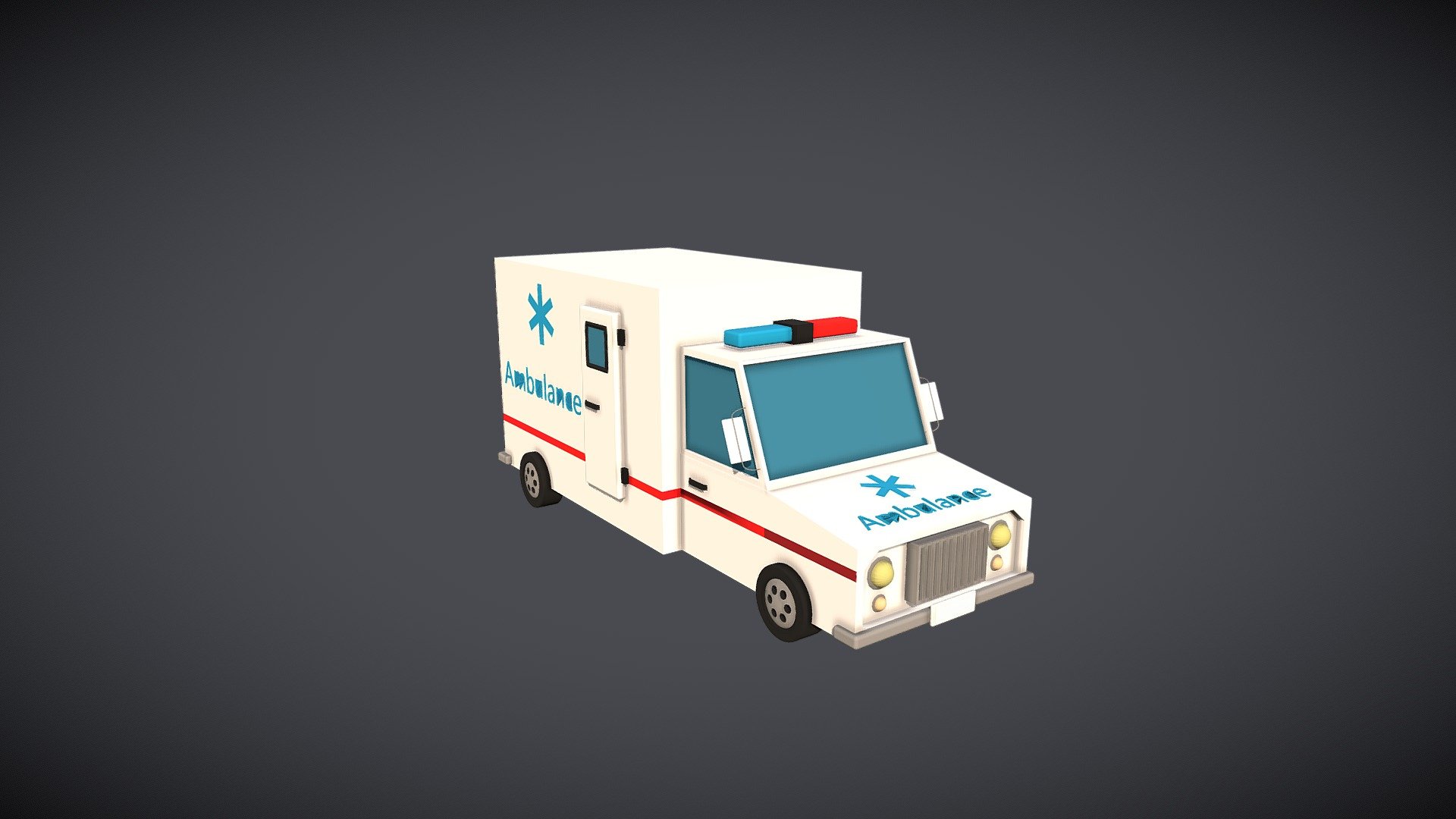 Low-Poly Ambulance 3d model