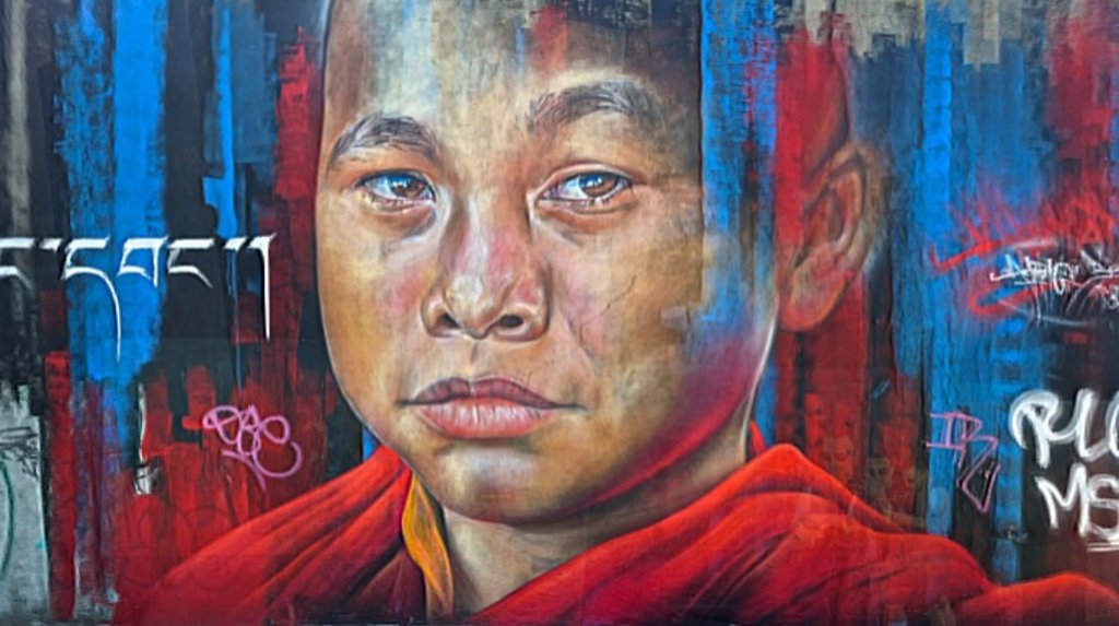 TIBETAN MONK STREET ART 3d model