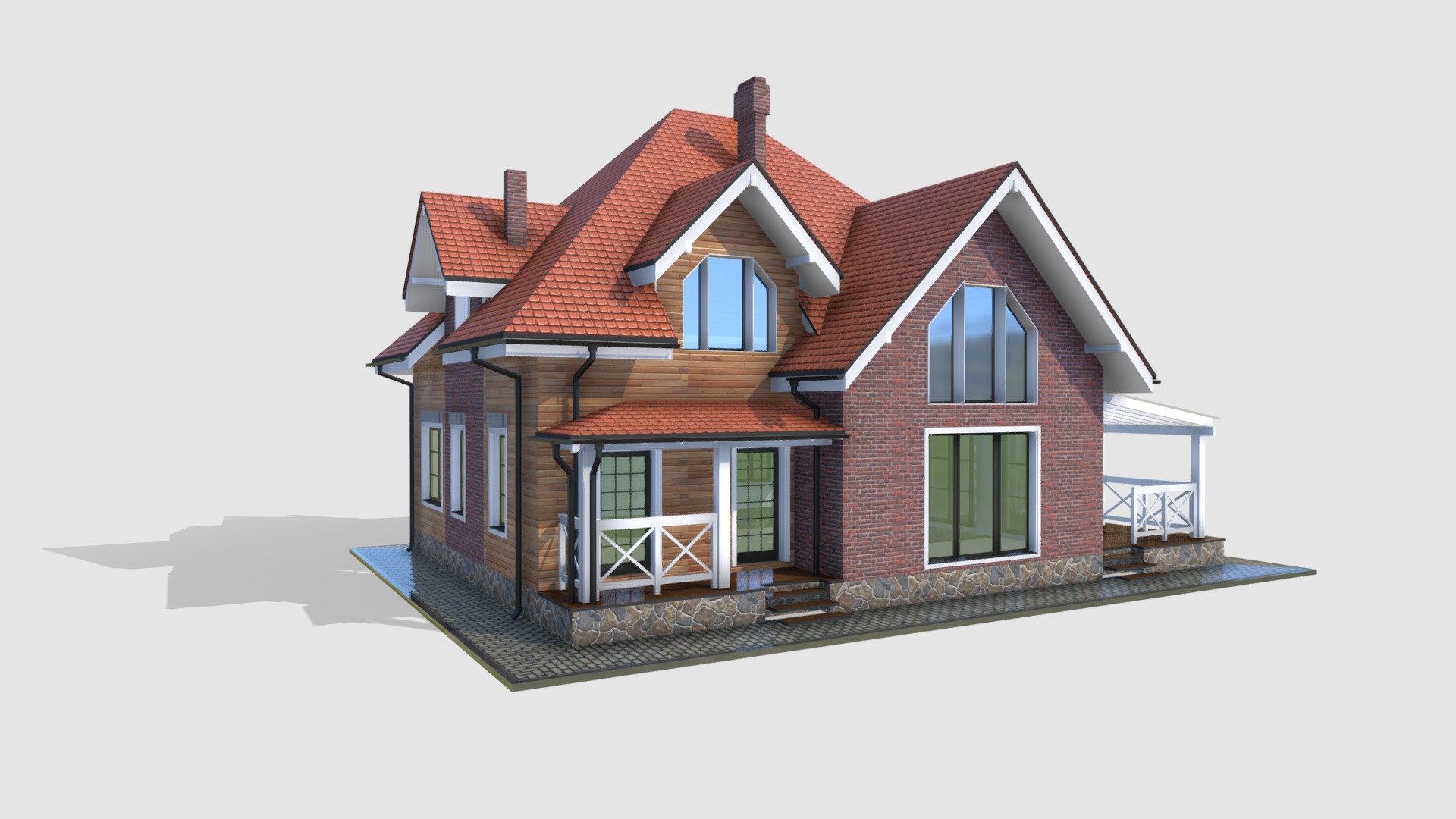 House01 lowpoly Exterior only 3d model