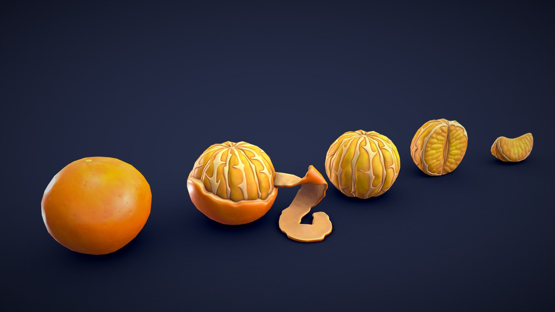 Stylized Tangerine 3d model