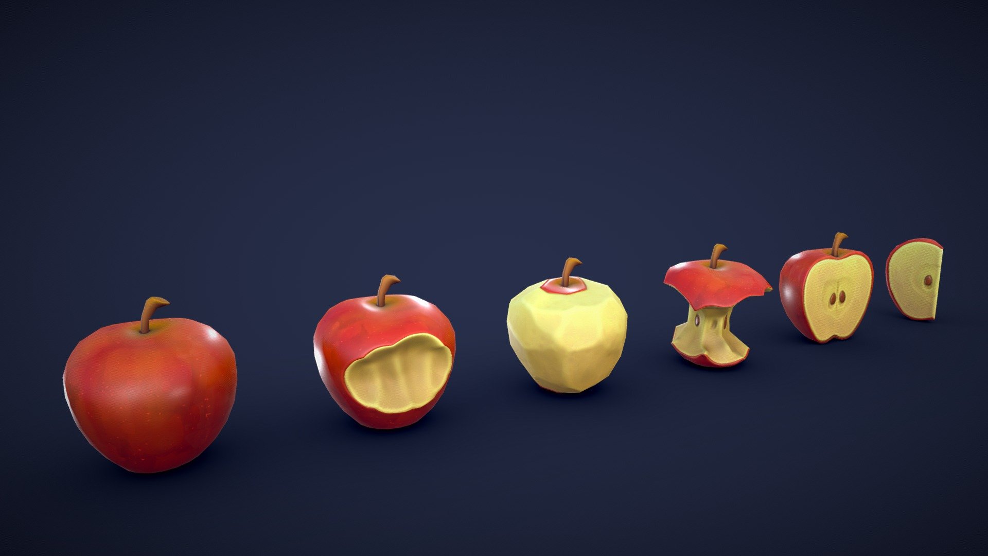 Stylized Red Apple 3d model