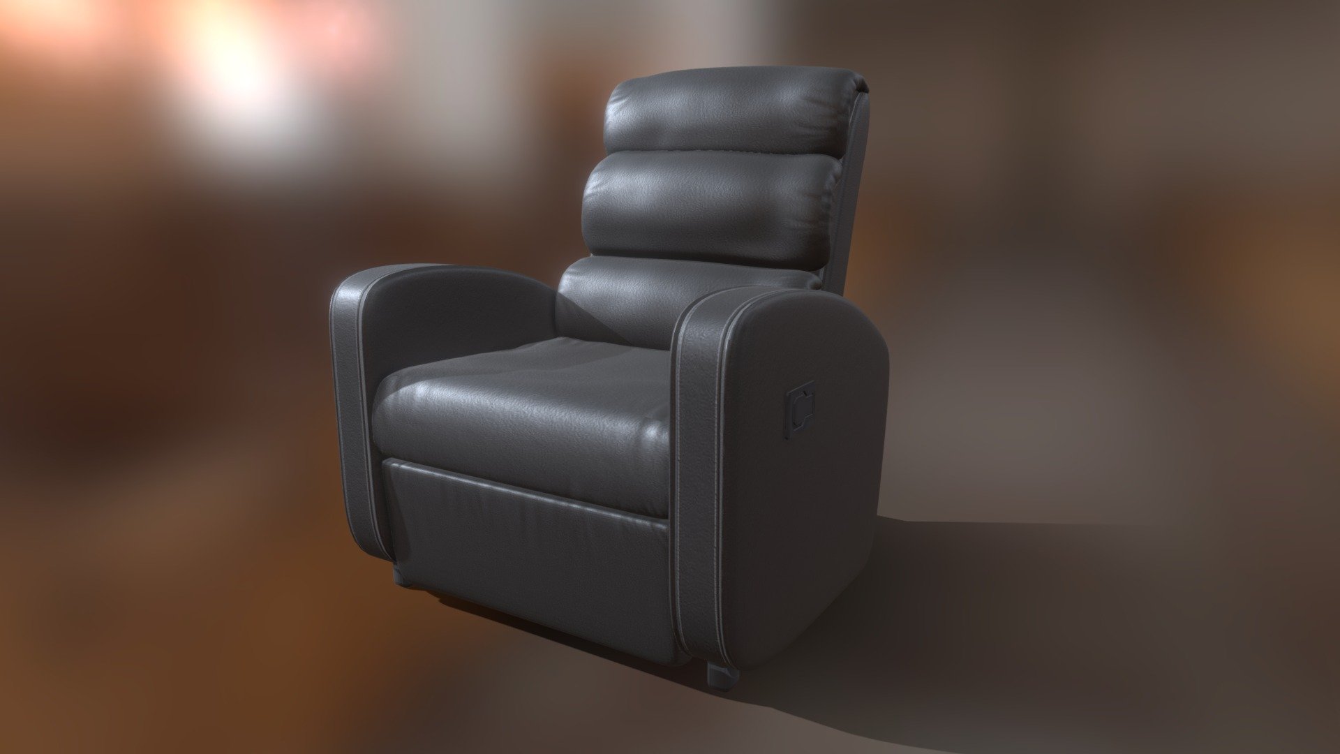 Leather Recliner Couch 3d model