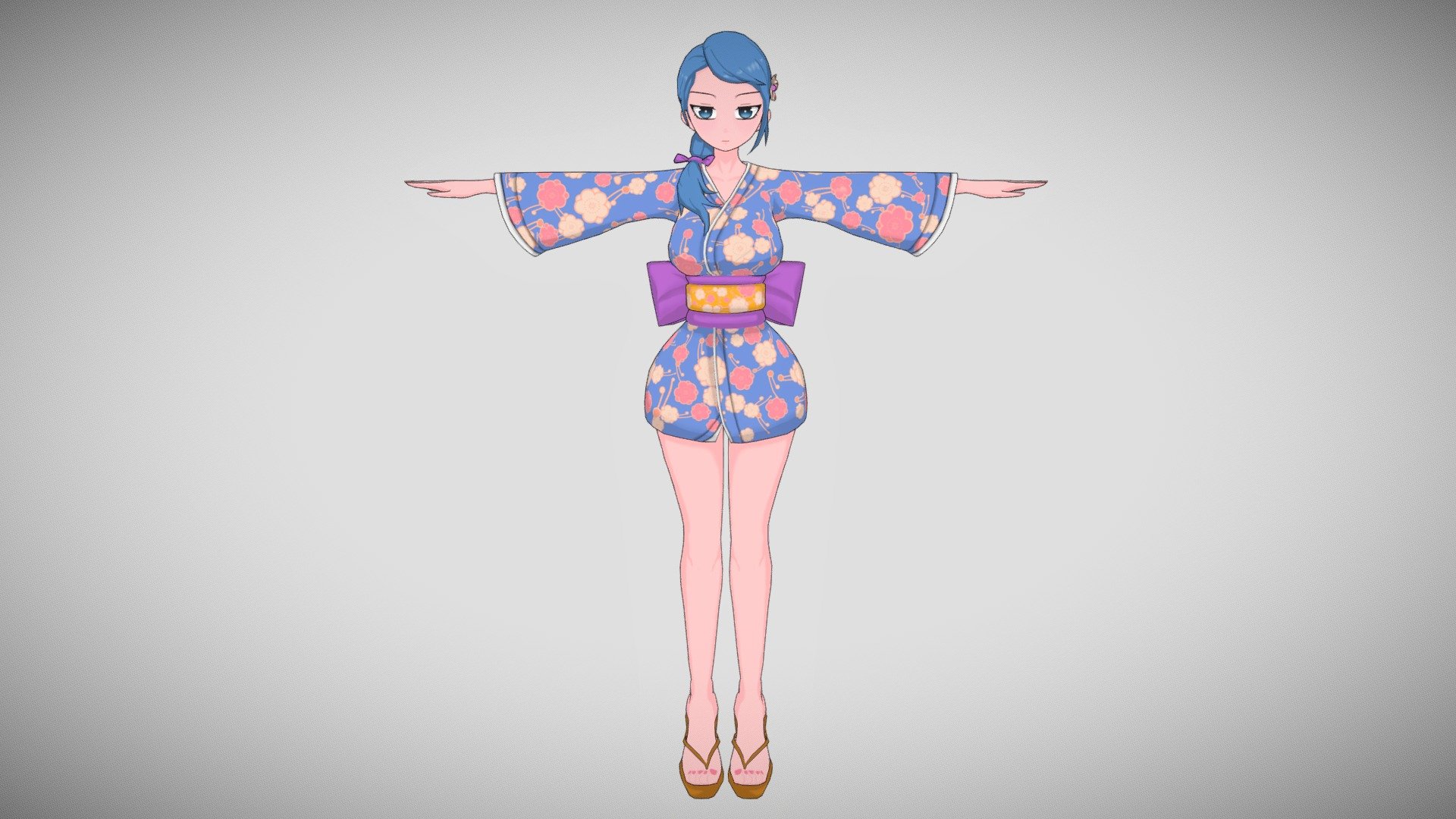 Kimono Game Character 3d model