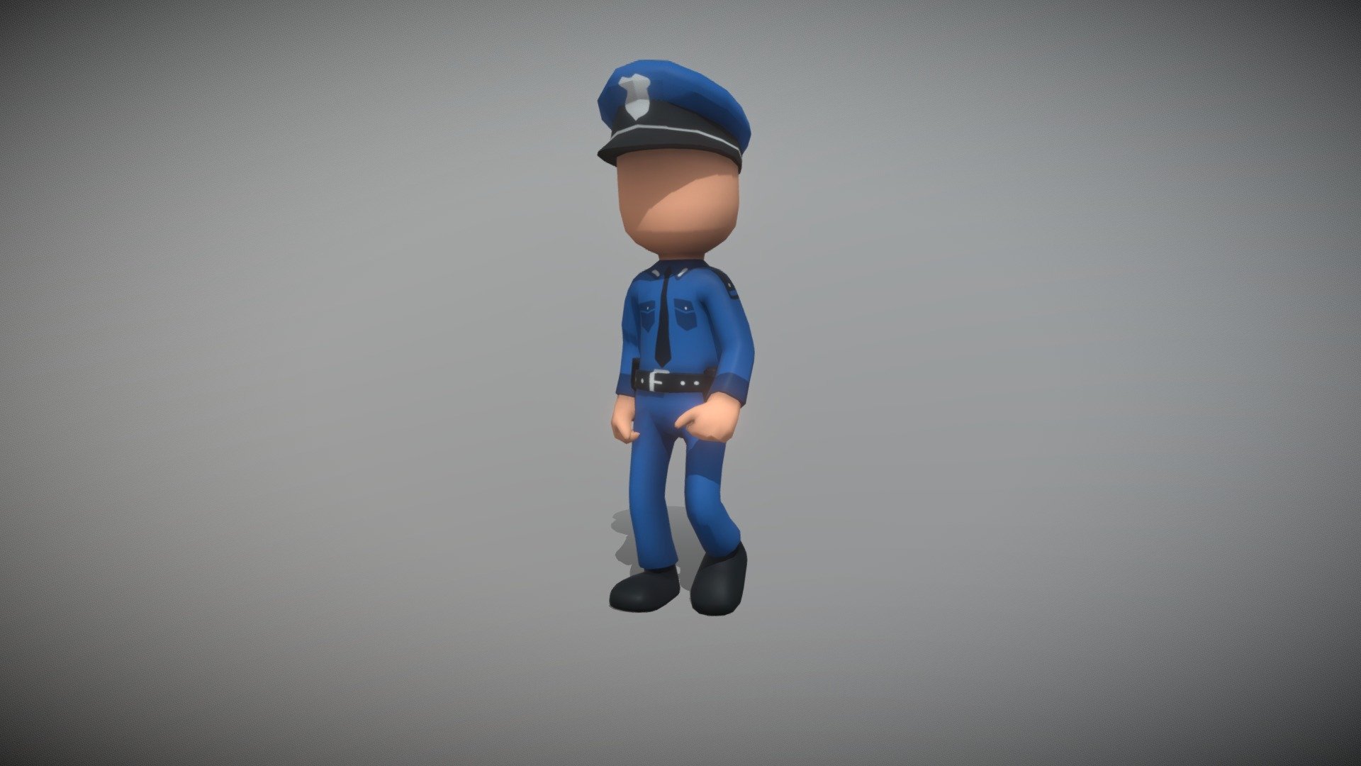 Lowpoly Toony Policeman Rigged and Animated 3d model