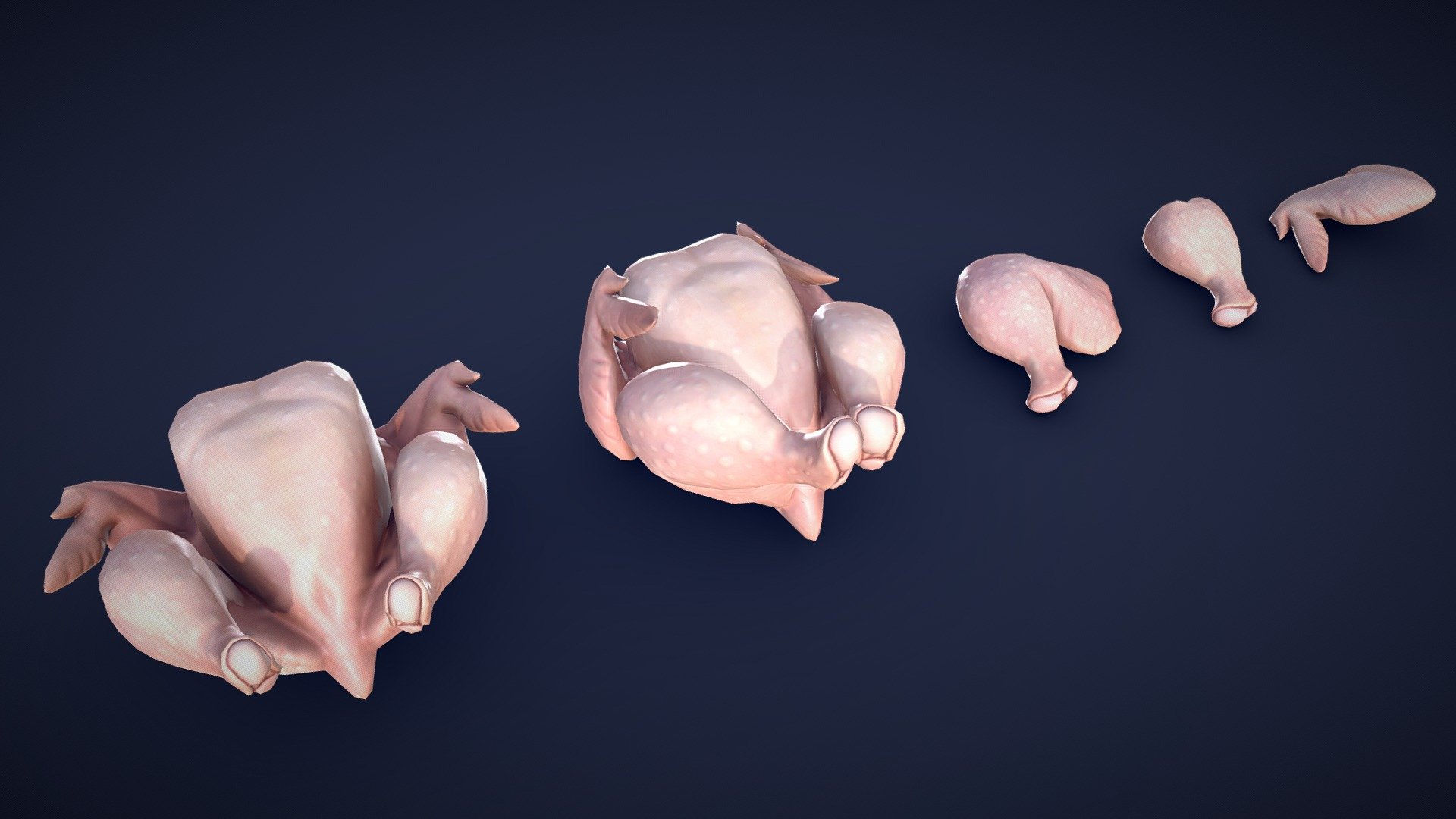 Stylized Raw Chicken 3d model