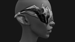 Wrap around sunglasses / oversize melting chrome