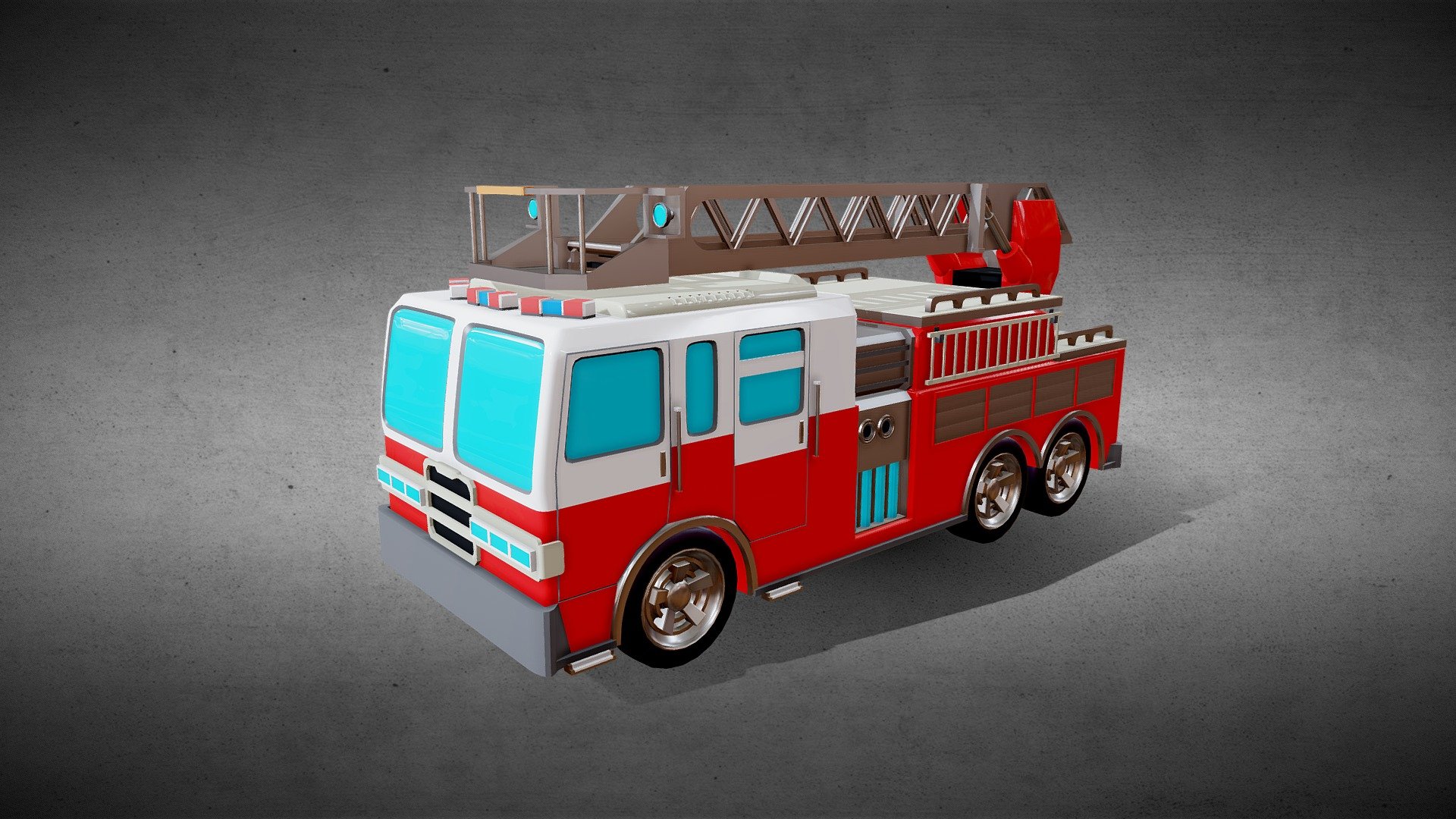 Low Poly Vehicle Fire Truck 3d model