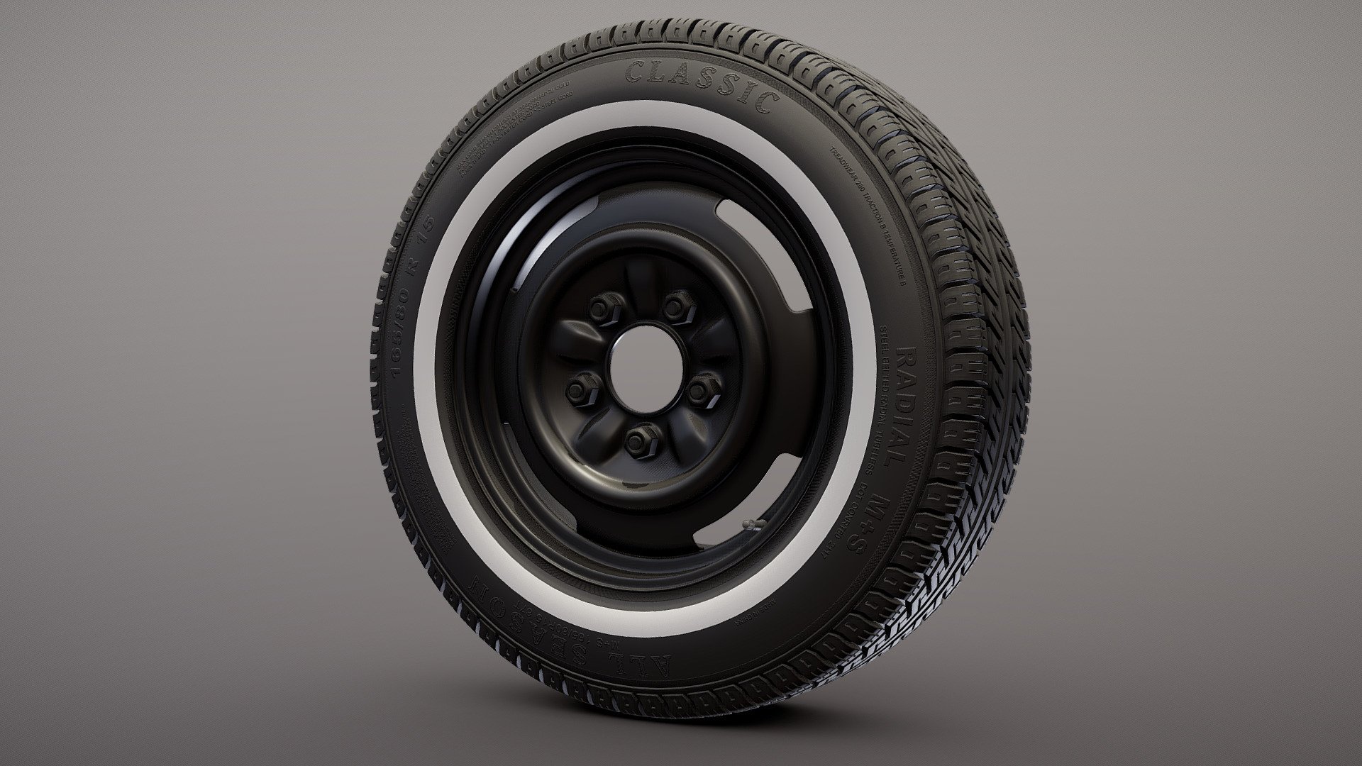 Classic Wheel and Tyre 3d model